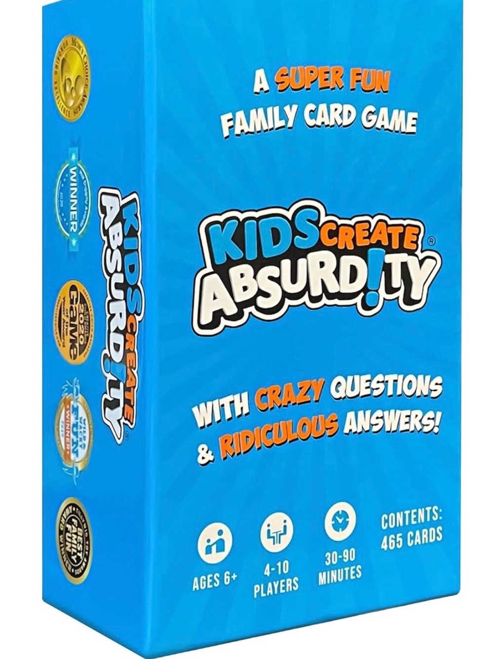 Kids Create Absurdity Family Card Game - Bright Blue Box